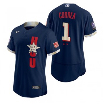 Men's Houston Astros Carlos Correa Navy 2021 MLB All-Star Game Authentic Jersey