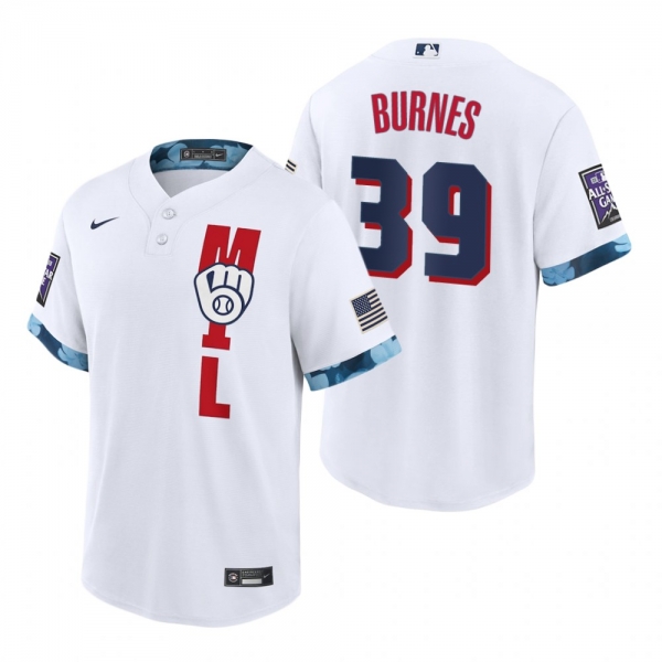 Milwaukee Brewers Corbin Burnes White 2021 MLB All-Star Game Replica Jersey