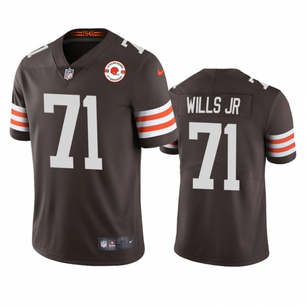 Cleveland Browns Jedrick Wills Jr. Brown 75th Anniversary Patch Jersey