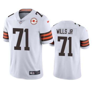 Cleveland Browns Jedrick Wills Jr. White 75th Anniversary Patch Jersey