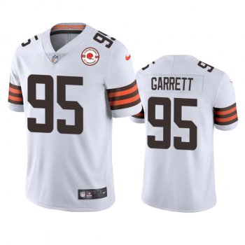 Cleveland Browns Myles Garrett White 75th Anniversary Patch Jersey