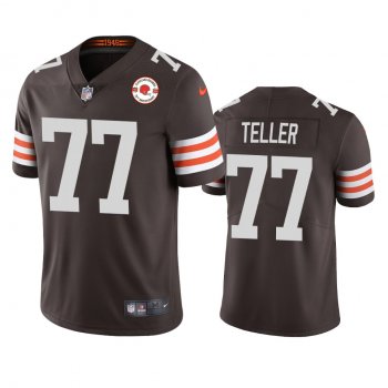 Cleveland Browns Wyatt Teller Brown 75th Anniversary Patch Jersey