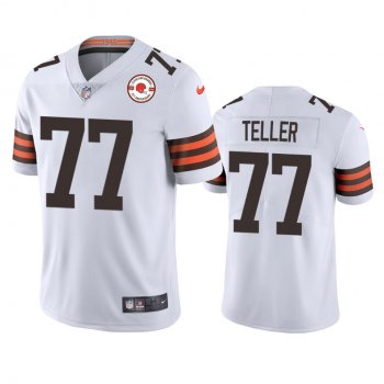 Cleveland Browns Wyatt Teller White 75th Anniversary Patch Jersey