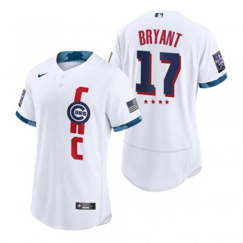 Men's Chicago Cubs Kris Bryant White 2021 MLB All-Star Game Authentic Jersey