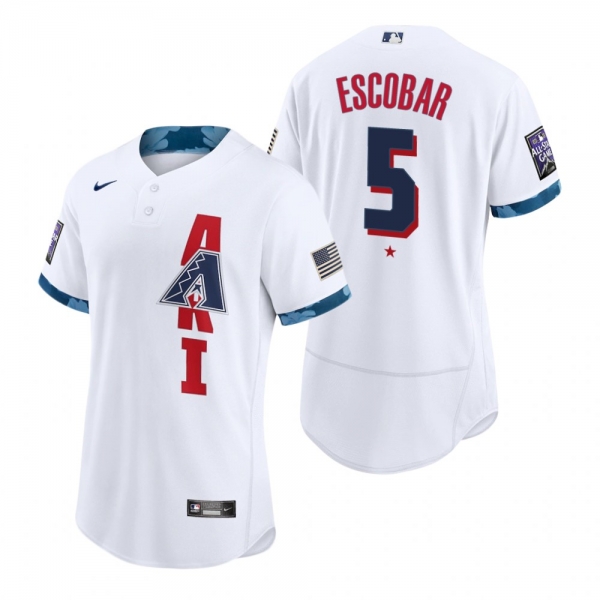 Men's Arizona Diamondbacks Eduardo Escobar White 2021 MLB All-Star Game Authentic Jersey