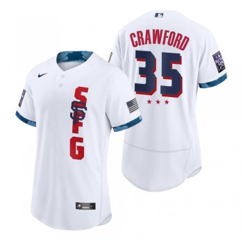 Men's San Francisco Giants Brandon Crawford White 2021 MLB All-Star Game Authentic Jersey