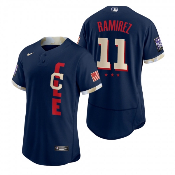 Men's Cleveland Indians Jose Ramirez Navy 2021 MLB All-Star Game Authentic Jersey