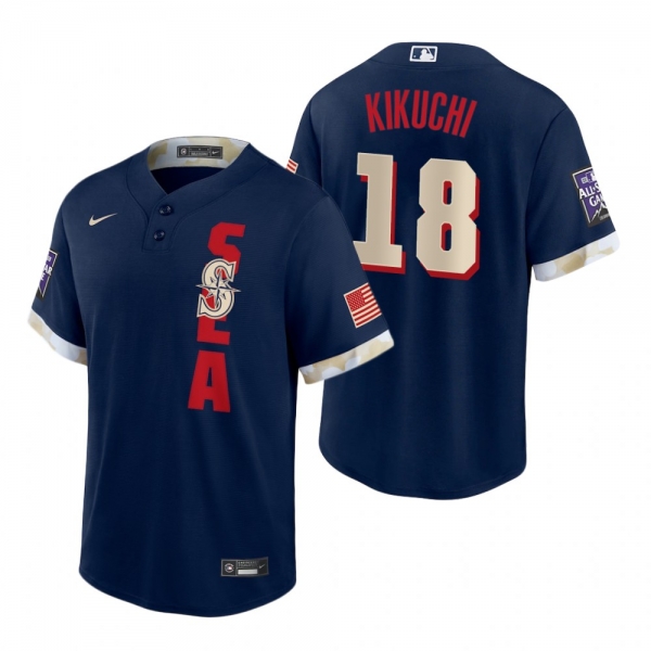 Seattle Mariners Yusei Kikuchi Navy 2021 MLB All-Star Game Replica Jersey