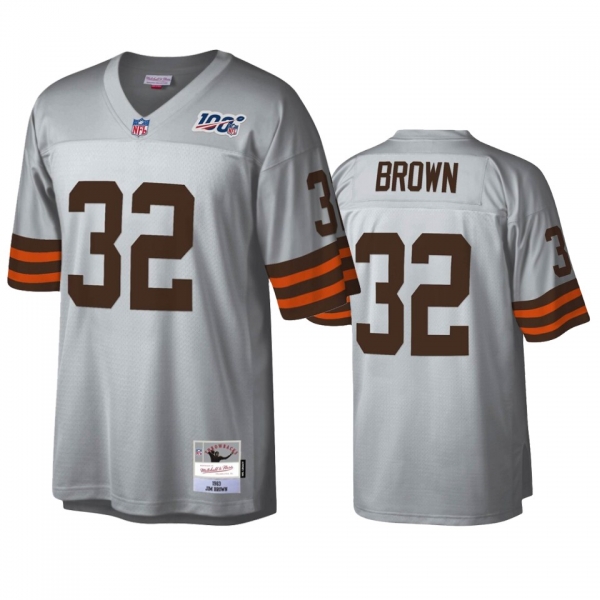 Cleveland Browns Jim Brown Platinum Platinum NFL 100 Legacy Jersey