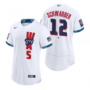 Men's Washington Nationals Kyle Schwarber White 2021 MLB All-Star Game Authentic Jersey