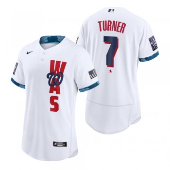 Men's Washington Nationals Trea Turner White 2021 MLB All-Star Game Authentic Jersey