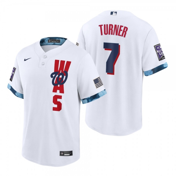 Washington Nationals Trea Turner White 2021 MLB All-Star Game Replica Jersey