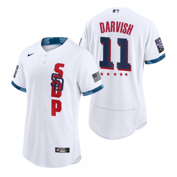 Men's San Diego Padres Yu Darvish White 2021 MLB All-Star Game Authentic Jersey