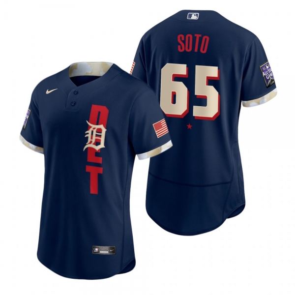 Men's Detroit Tigers Gregory Soto Navy 2021 MLB All-Star Game Authentic Jersey