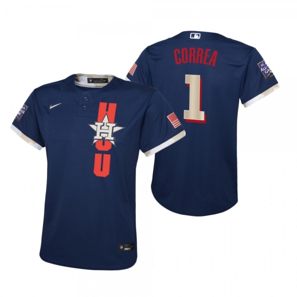 Youth Houston Astros Carlos Correa Nike Navy 2021 MLB All-Star Game Jersey