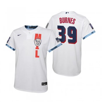 Youth Milwaukee Brewers Corbin Burnes Nike White 2021 MLB All-Star Game Jersey