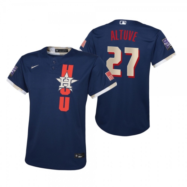 Youth Houston Astros Jose Altuve Nike Navy 2021 MLB All-Star Game Jersey