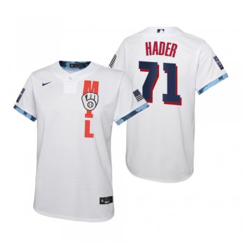 Youth Milwaukee Brewers Josh Hader Nike White 2021 MLB All-Star Game Jersey