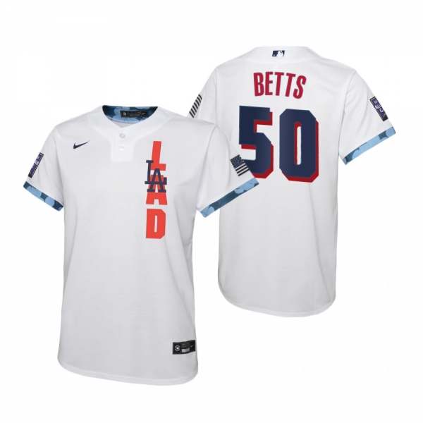 Youth Los Angeles Dodgers Mookie Betts Nike White 2021 MLB All-Star Game Jersey