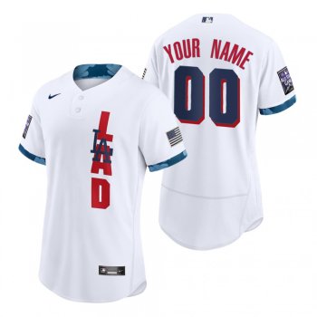 Men's Los Angeles Dodgers Custom White 2021 MLB All-Star Game Authentic Jersey