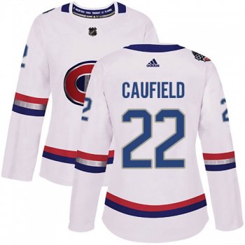 Women's Authentic Adidas Cole Caufield Montreal Canadiens 2017 100 Classic Jersey - White