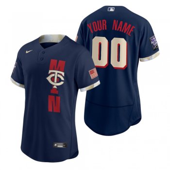 Men's Minnesota Twins Custom Navy 2021 MLB All-Star Game Authentic Jersey