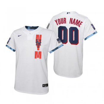 Youth New York Mets Custom Nike White 2021 MLB All-Star Game Jersey