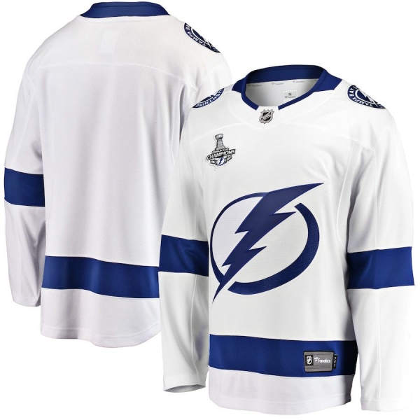 Men's Tampa Bay Lightning Fanatics Branded 2021 Stanley Cup Champions Away Breakaway Jersey - White