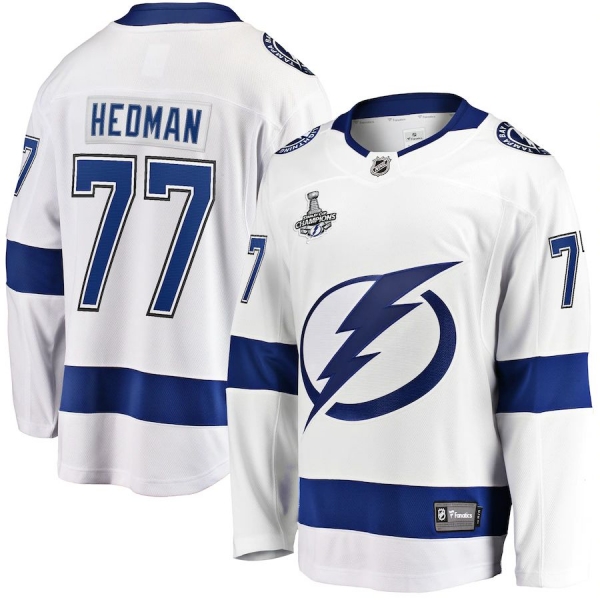 Men's Victor Hedman Tampa Bay Lightning Fanatics Branded 2021 Stanley Cup Champions Away Breakaway Player Jersey - White