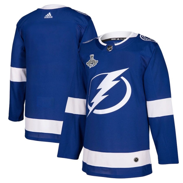 Men's Tampa Bay Lightning adidas 2021 Stanley Cup Champions Patch Authentic Jersey - Blue