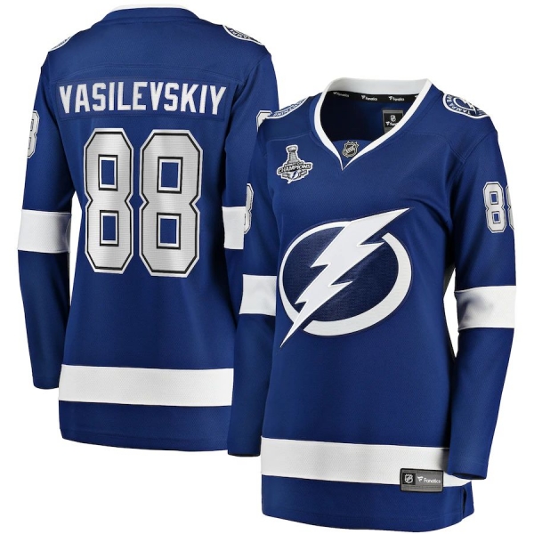 Women's Andrei Vasilevskiy Tampa Bay Lightning Fanatics Branded 2021 Stanley Cup Champions Home Breakaway Player Jersey - Blue