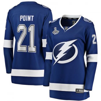 Women's Brayden Point Tampa Bay Lightning Fanatics Branded 2021 Stanley Cup Champions Home Breakaway Player Jersey - Blue