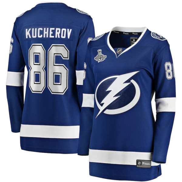 Women's Nikita Kucherov Tampa Bay Lightning Fanatics Branded 2021 Stanley Cup Champions Home Breakaway Player Jersey - Blue