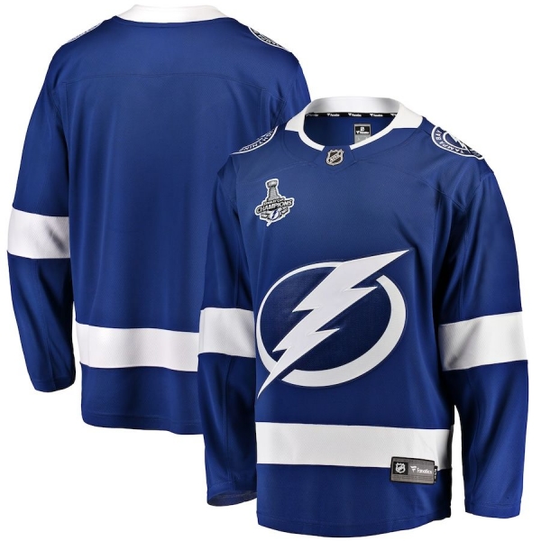 Youth Tampa Bay Lightning Fanatics Branded 2021 Stanley Cup Champions Home Breakaway Jersey - Blue