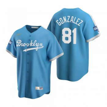 Brooklyn Los Angeles Dodgers Victor Gonzalez Light Blue 2020 World Series Champions Cooperstown Collection Jersey