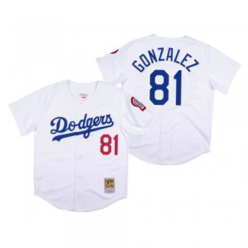 Los Angeles Dodgers Victor Gonzalez White 1981 Authentic Jersey