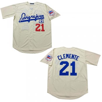 Rainbow Hawk Mens Clemente 21 Santurce Crabbers Puerto Rico Baseball Jersey