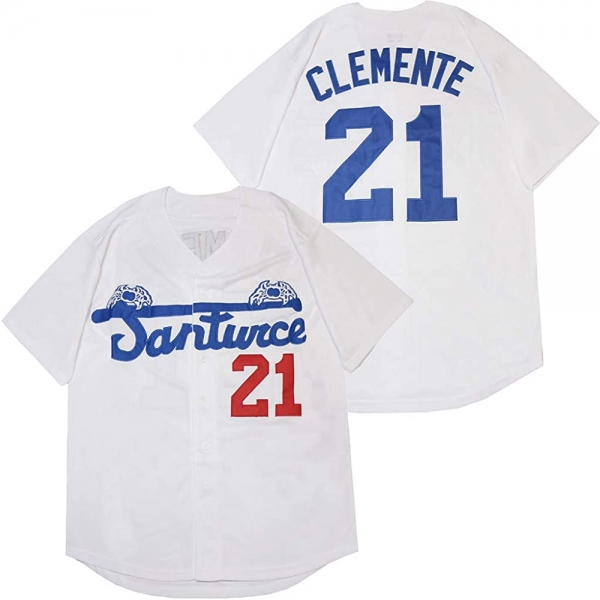 Mens 21 Roberto Clemente Santurce Crabbers Puerto Rico Baseball Jersey Stitched 5 Colors