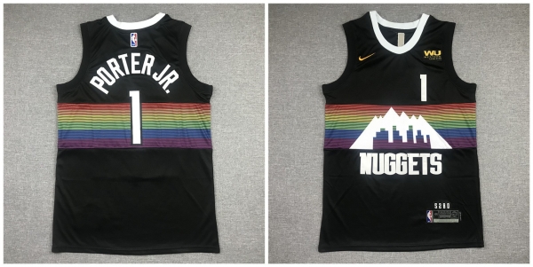 NBA Nuggets 1 Michael Porter Jr. Black Men Jersey