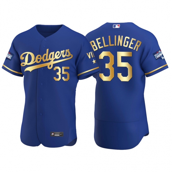 Cody Bellinger Los Angeles Dodgers 2021 Gold Program Royal Jersey World Series Champions