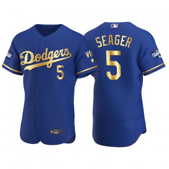 Corey Seager Los Angeles Dodgers 2021 Gold Program Royal Jersey World Series Champions