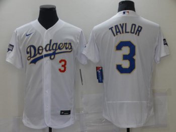 Men's Los Angeles DODGERS Chris Taylor 2021 Gold Program VII WS CHAMPIONS WHITE GOLD JERSEY STITCHED 2021 NEW RELEASE