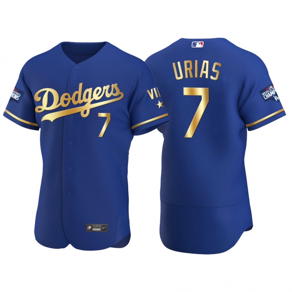 Julio Urias Los Angeles Dodgers 2021 Gold Program Royal Jersey World Series Champions