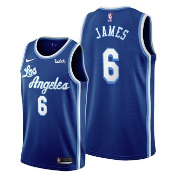 LeBron James #6 Los Angeles Lakers 2021-22 Classic Edition Blue Jersey Change Number