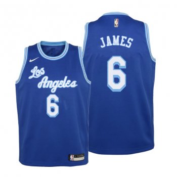 Youth Lakers #6 LeBron James 2021-22 Classic Edition Royal Jersey Change Number