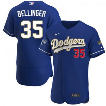 Men's Los Angeles Dodgers #35 Cody Bellinger 2021 Gold Program Royal Blue Flex Base Sttiched Baseball Jersey