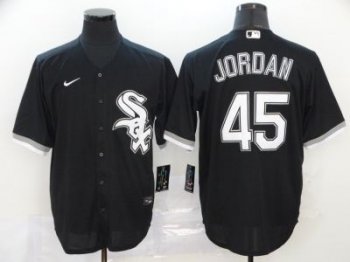 Men's Chicago White Sox #45 Michael Jordan Black 2020 Baseball Cool Base Jersey