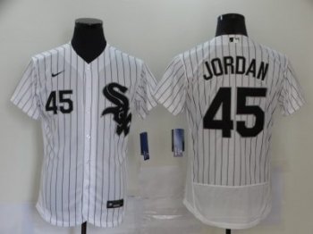 Men's Chicago White Sox #45 Michael Jordan White Strip 2020 Baseball Flexbase Jersey