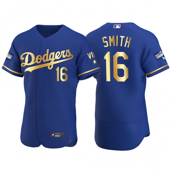 Will Smith Los Angeles Dodgers 2021 Gold Program Royal Jersey World Series Champions