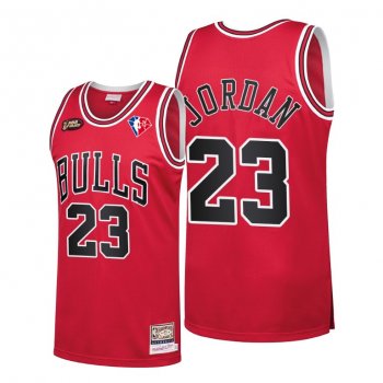 Michael Jordan #23 Bulls 75th Anniversary Logo Throwback Jersey